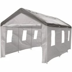 CoverALL Carport Side Wall Enclosure Kit, White - 4 Piece