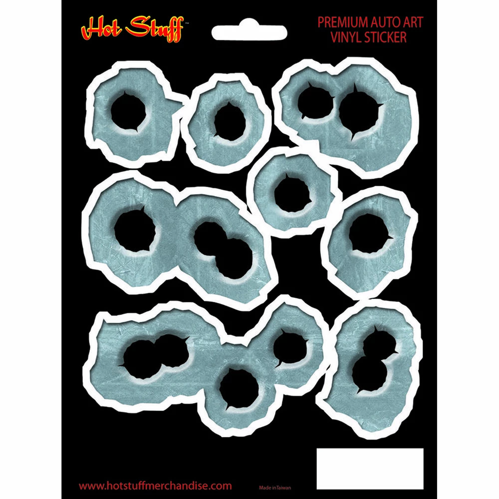 Hot Stuff Stickers Bullet Holes, Vinyl