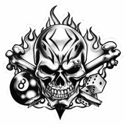 Hot Stuff Sticker Skull 8 Ball, Vinyl