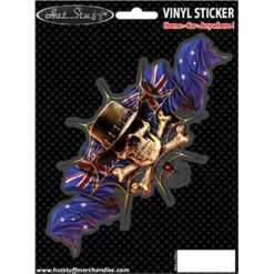 Hot Stuff Sticker Aussie Hat Skull, Vinyl