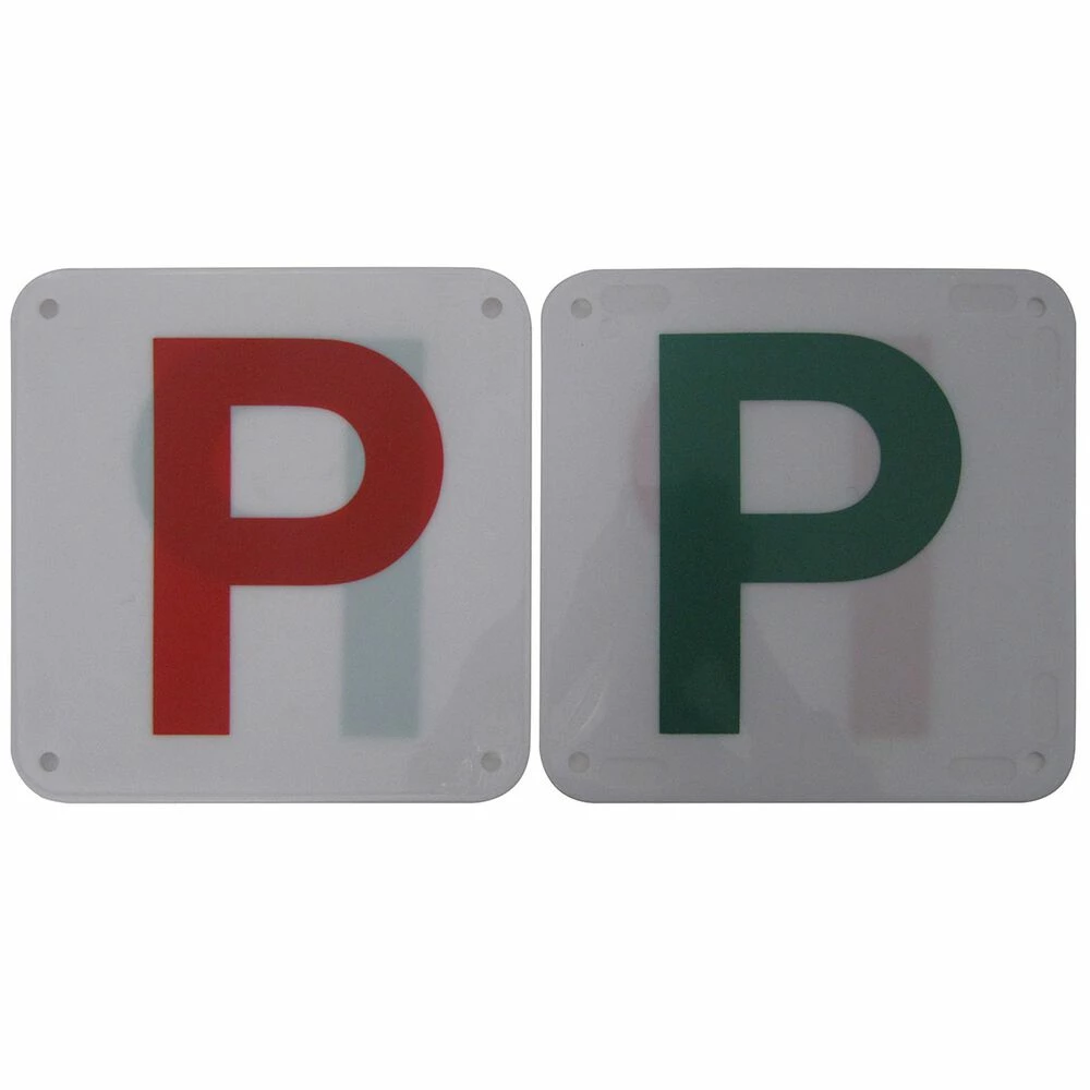 SCA P Plate - Plastic, Red And Green, NSW/ACT/QLD/TAS/NT/SA, 2 Pack