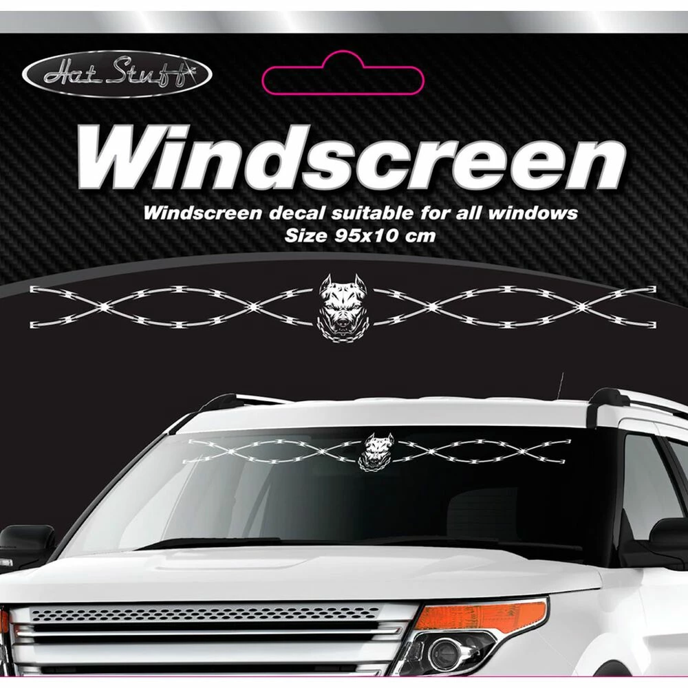 Hot Stuff Sticker - Pitbull Razor Wire Windscreen, Vinyl - Image 2