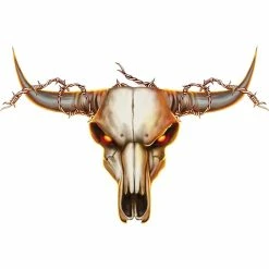 Hot Stuff Sticker - Cow Skull, Vinyl