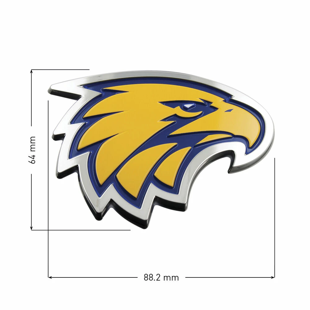West Coast Eagles AFL Supporter 3D Chrome Logo - Image 2