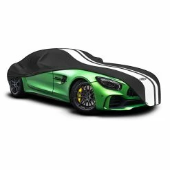 SAAS Premium Car Cover Indoor Extra Large 5.7m Black With White Stripes