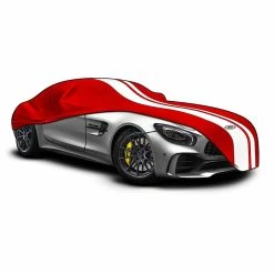 SAAS Premium Car Cover Indoor Extra Large 5.7m Red With White Stripes