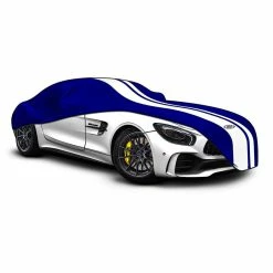 SAAS Premium Car Cover Indoor Large 5.0m Blue With White Stripes