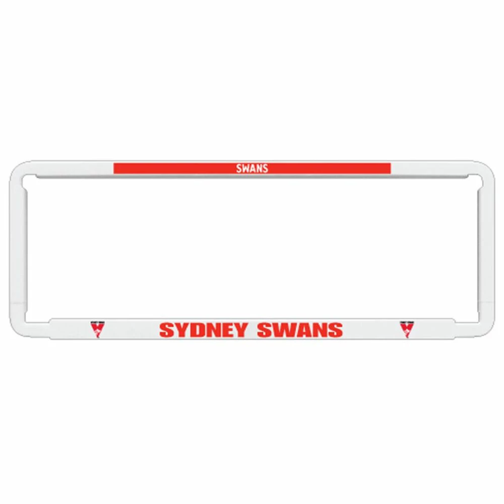 AFL Number Plate Protector - Swans, 6 Figure Clear Standard