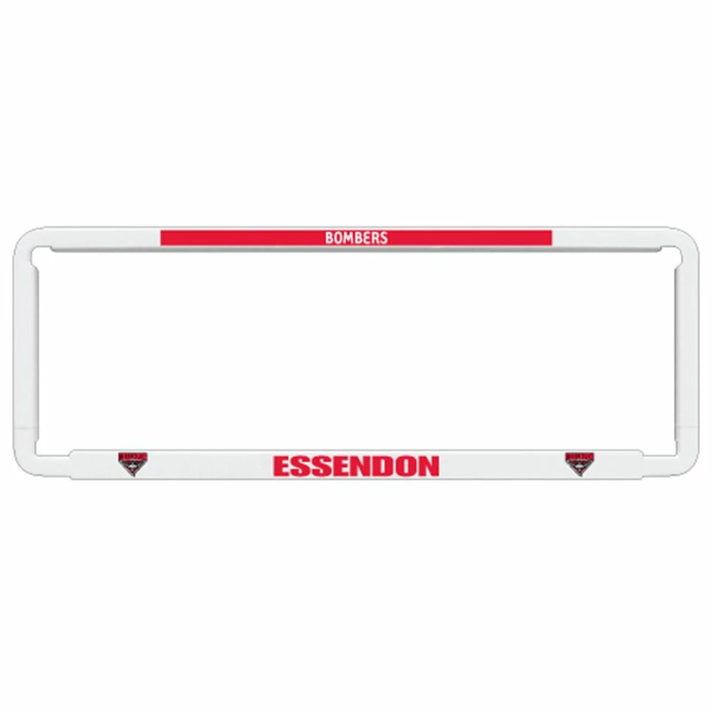 AFL Number Plate Protector - Essendon, 6 Figure Clear Standard
