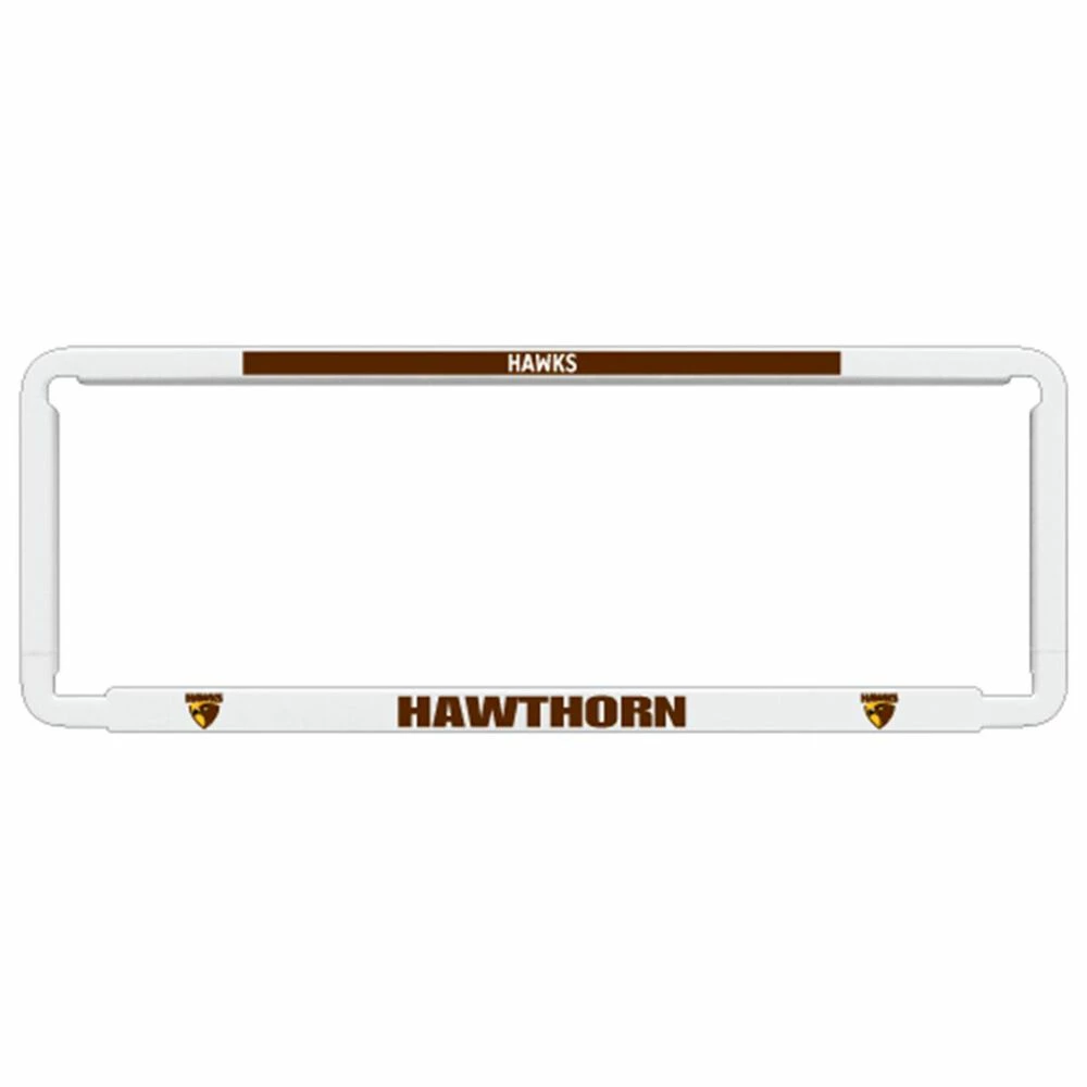 AFL Number Plate Protector - Hawthorn, 6 Figure Clear Standard